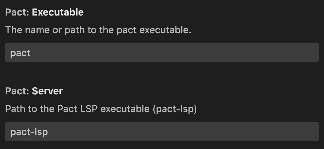 Configure Pact settings