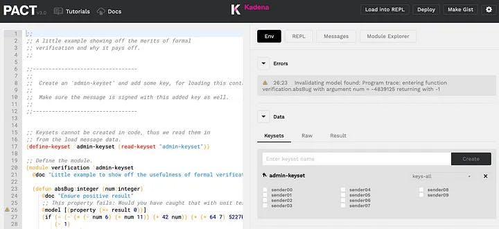 Try Pact right in your browser at pact.kadena.io