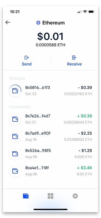 View the transaction result and status